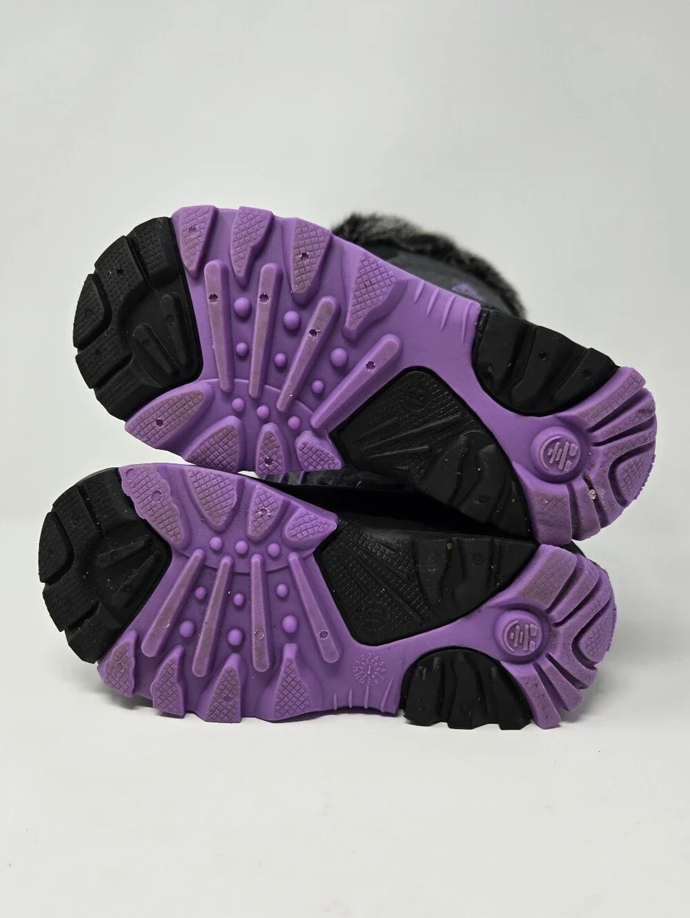 Kamik Girls' Winter Snow Boots - Gray with Purple Trim - Size Girl's Youth 13
